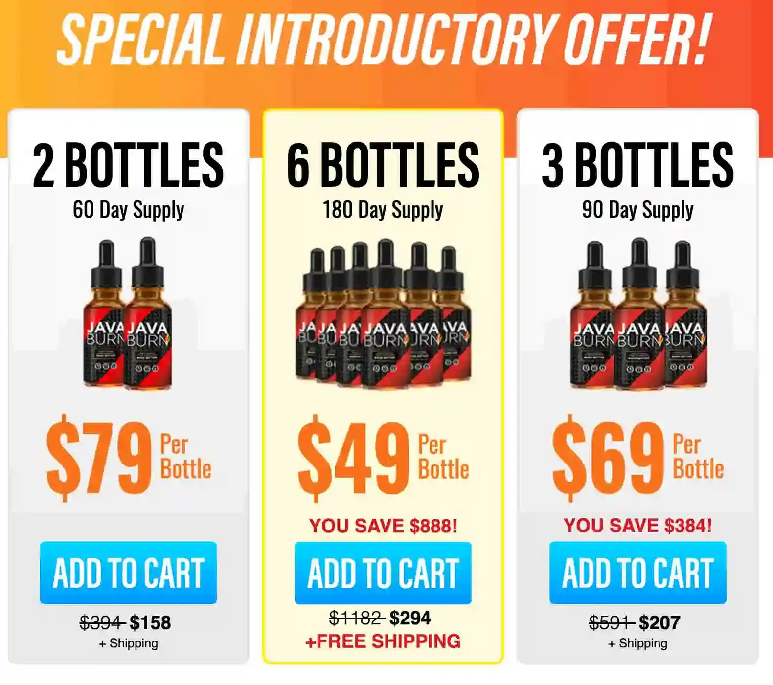 Java Burn Pricing USA 2026 — 2, 3 and 6 Bottle Bundle Packages